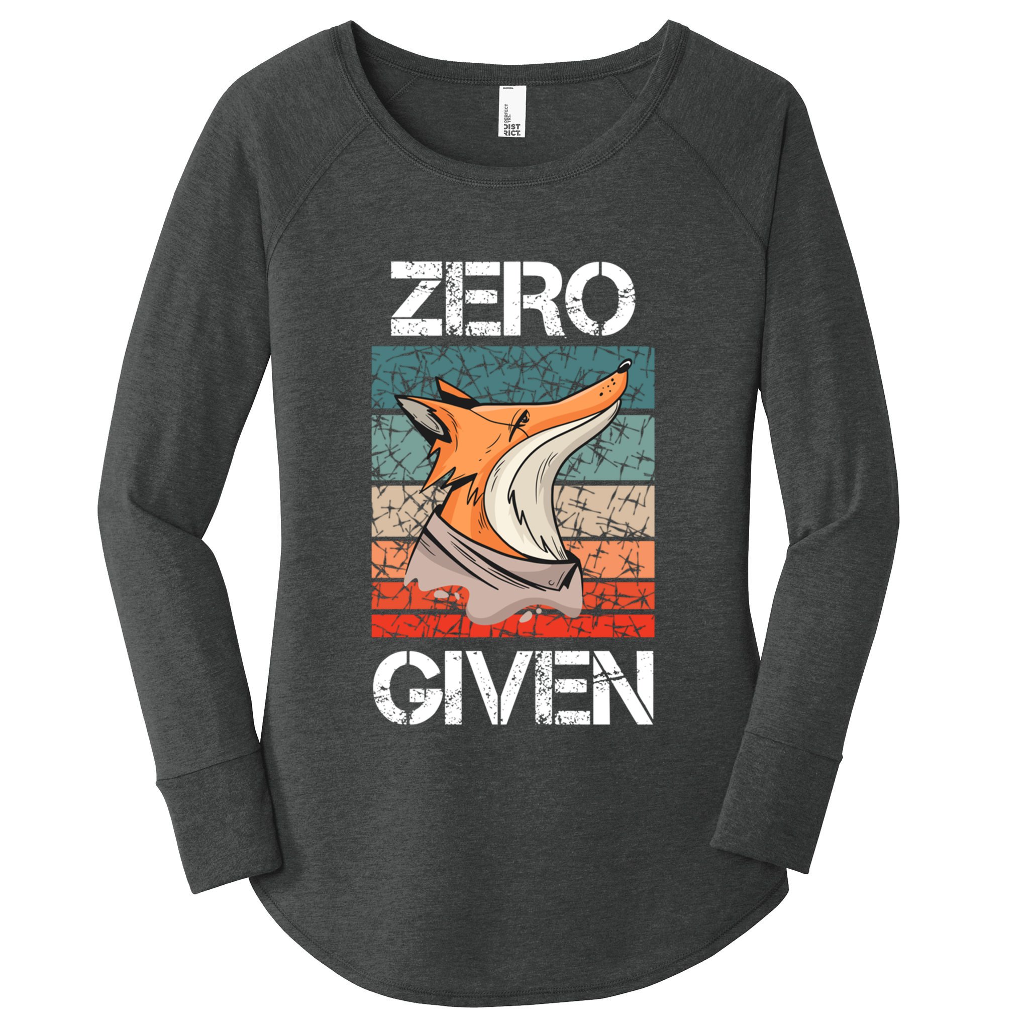 Zero Fox Given Fucks Funny Saying Gift Meaningful Gift Women's Perfect Tri Tunic Long Sleeve Shirt