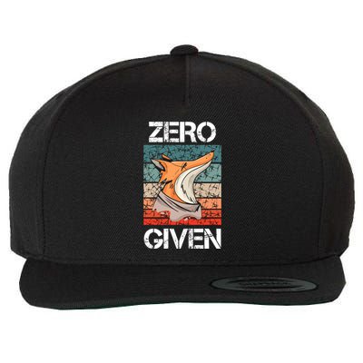Zero Fox Given Fucks Funny Saying Gift Meaningful Gift Wool Snapback Cap