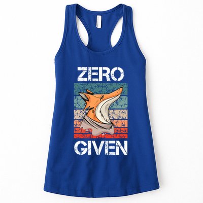 Zero Fox Given Fucks Funny Saying Gift Meaningful Gift Womens Tank Top