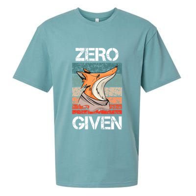 Zero Fox Given Fucks Funny Saying Gift Meaningful Gift Sueded Cloud Jersey T-Shirt