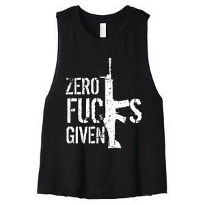 Zero Fucks Given Women's Racerback Cropped Tank