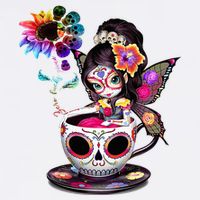 Zero Fucks Given Sugar Skull Rainbow Sunflower Cooling Performance Crew T-Shirt