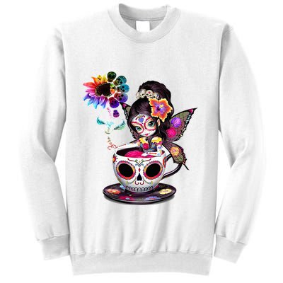 Zero Fucks Given Sugar Skull Rainbow Sunflower Sweatshirt