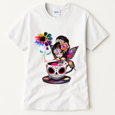 Zero Fucks Given Sugar Skull Rainbow Sunflower Tall T-Shirt