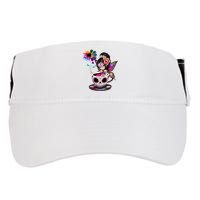Zero Fucks Given Sugar Skull Rainbow Sunflower Adult Drive Performance Visor