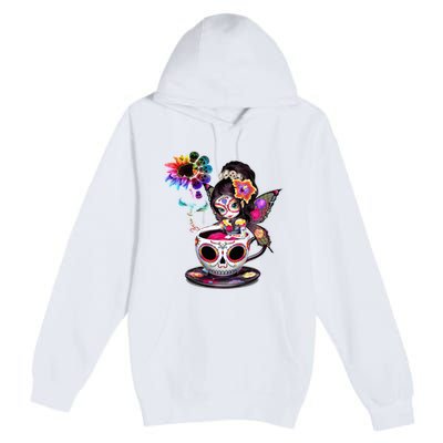 Zero Fucks Given Sugar Skull Rainbow Sunflower Premium Pullover Hoodie