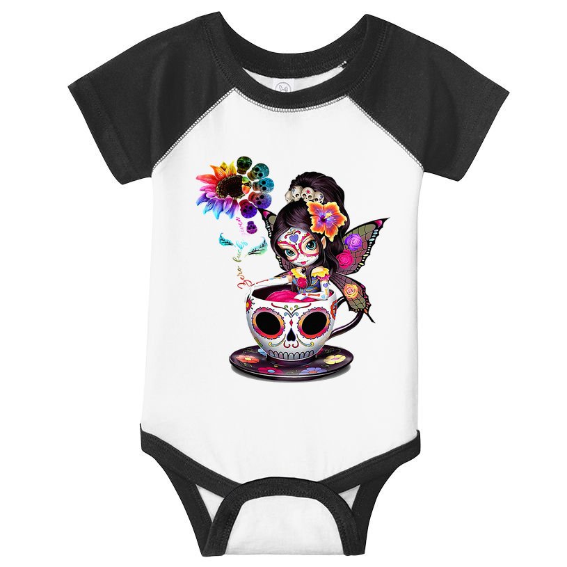 Zero Fucks Given Sugar Skull Rainbow Sunflower Infant Baby Jersey Bodysuit