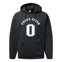 Zero Fucks Given 0 Fuck Profanity Funny Performance Fleece Hoodie