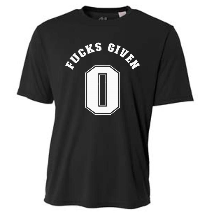 Zero Fucks Given 0 Fuck Profanity Funny Cooling Performance Crew T-Shirt