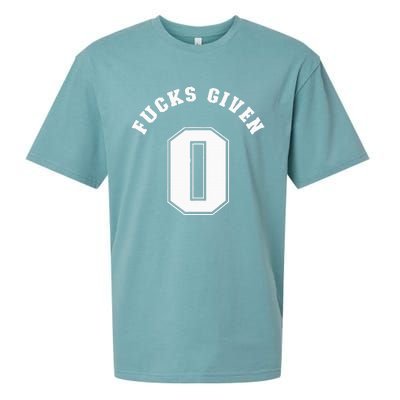 Zero Fucks Given 0 Fuck Profanity Funny Sueded Cloud Jersey T-Shirt