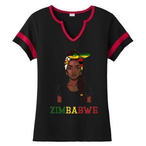 Zimbabwe Flag Products Souvenirs Uniform Zimbabwean Ladies Halftime Notch Neck Tee