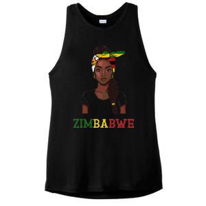 Zimbabwe Flag Products Souvenirs Uniform Zimbabwean Ladies PosiCharge Tri-Blend Wicking Tank