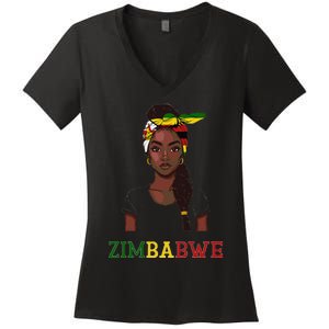 Zimbabwe Flag Products Souvenirs Uniform Zimbabwean Women's V-Neck T-Shirt