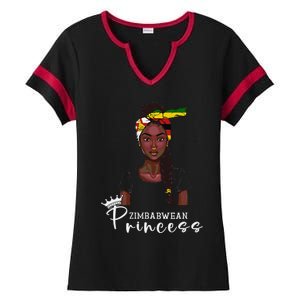 Zimbabwean Flag Princess Souvenirs Products Woman Zimbabwe Ladies Halftime Notch Neck Tee