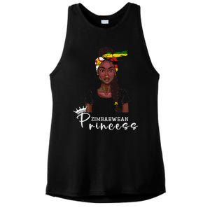 Zimbabwean Flag Princess Souvenirs Products Woman Zimbabwe Ladies PosiCharge Tri-Blend Wicking Tank