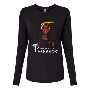 Zimbabwean Flag Princess Souvenirs Products Woman Zimbabwe Womens Cotton Relaxed Long Sleeve T-Shirt