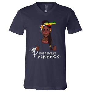 Zimbabwean Flag Princess Souvenirs Products Woman Zimbabwe V-Neck T-Shirt