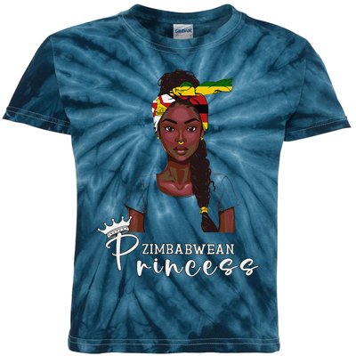 Zimbabwean Flag Princess Souvenirs Products Woman Zimbabwe Kids Tie-Dye T-Shirt