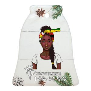 Zimbabwean Flag Princess Souvenirs Products Woman Zimbabwe Ceramic Bell Ornament