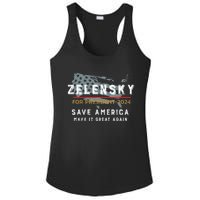 Zelensky For President 2024 Admire Ukraine Zelensky Courage Ladies PosiCharge Competitor Racerback Tank