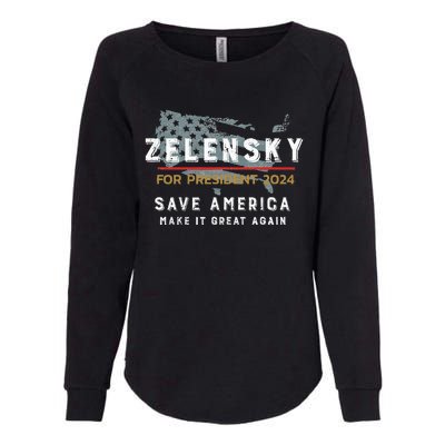 Zelensky For President 2024 Admire Ukraine Zelensky Courage Womens California Wash Sweatshirt