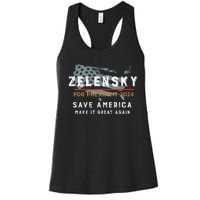 Zelensky For President 2024 Admire Ukraine Zelensky Courage Women's Racerback Tank