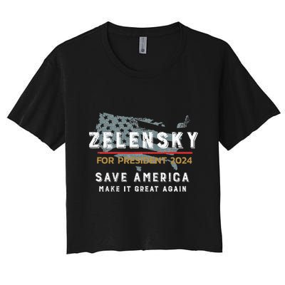 Zelensky For President 2024 Admire Ukraine Zelensky Courage Crop Top