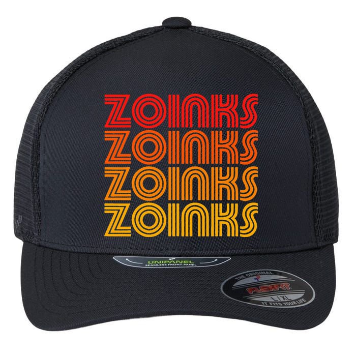 Zoinks Funny Retro Vintage Sunset Goofy Silly Weird Fun Word Flexfit Unipanel Trucker Cap