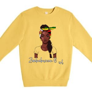 Zimbabwean Flag Souvenirs Products Woman Zimbabwe Premium Crewneck Sweatshirt