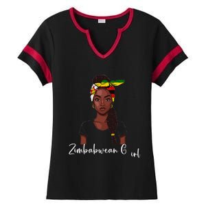 Zimbabwean Flag Souvenirs Products Woman Zimbabwe Ladies Halftime Notch Neck Tee