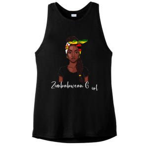 Zimbabwean Flag Souvenirs Products Woman Zimbabwe Ladies PosiCharge Tri-Blend Wicking Tank