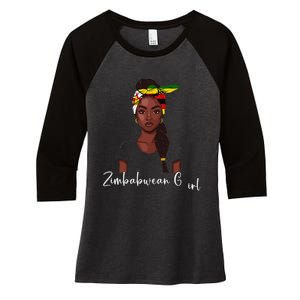 Zimbabwean Flag Souvenirs Products Woman Zimbabwe Women's Tri-Blend 3/4-Sleeve Raglan Shirt