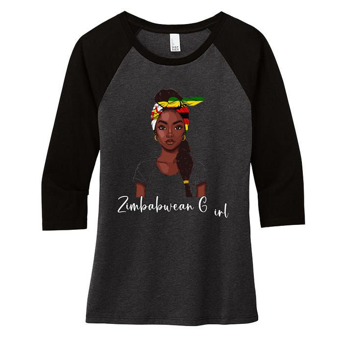 Zimbabwean Flag Souvenirs Products Woman Zimbabwe Women's Tri-Blend 3/4-Sleeve Raglan Shirt