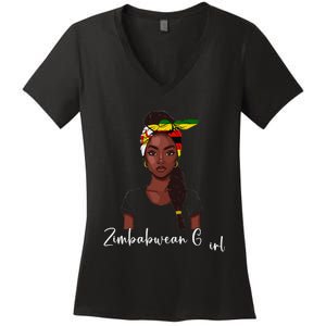 Zimbabwean Flag Souvenirs Products Woman Zimbabwe Women's V-Neck T-Shirt