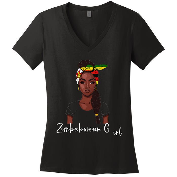 Zimbabwean Flag Souvenirs Products Woman Zimbabwe Women's V-Neck T-Shirt