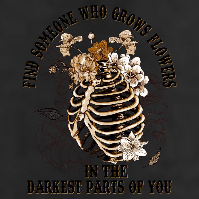 Zach Find Someone Who Grows Flowers In The Darkest Parts Of You 7 Panel Mesh Trucker Snapback Hat