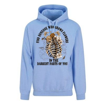 Zach Find Someone Who Grows Flowers In The Darkest Parts Of You Unisex Surf Hoodie