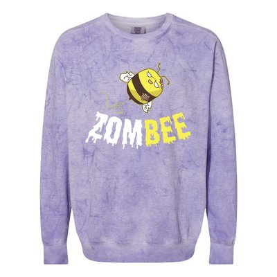 Zombee Funny Zombie Bee Happy Halloween Costume Beekeper Gift Colorblast Crewneck Sweatshirt