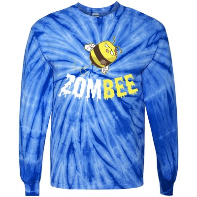 Zombee Funny Zombie Bee Happy Halloween Costume Beekeper Gift Tie-Dye Long Sleeve Shirt