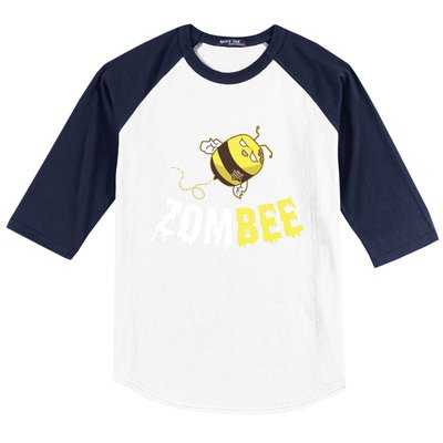 Zombee Funny Zombie Bee Happy Halloween Costume Beekeper Gift Baseball Sleeve Shirt