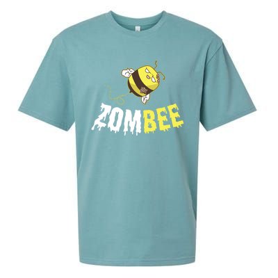 Zombee Funny Zombie Bee Happy Halloween Costume Beekeper Gift Sueded Cloud Jersey T-Shirt