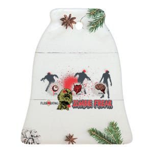 Zombie Freak Ceramic Bell Ornament