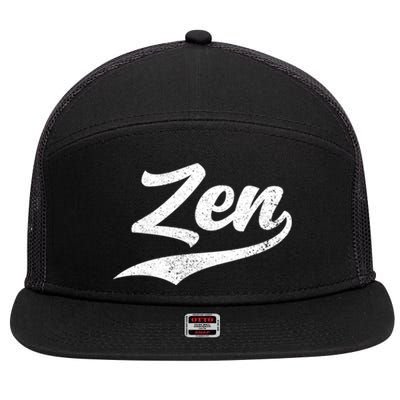 Zen Funny Zen Funny Meditating Meditation Yoga Namaste Gift 7 Panel Mesh Trucker Snapback Hat