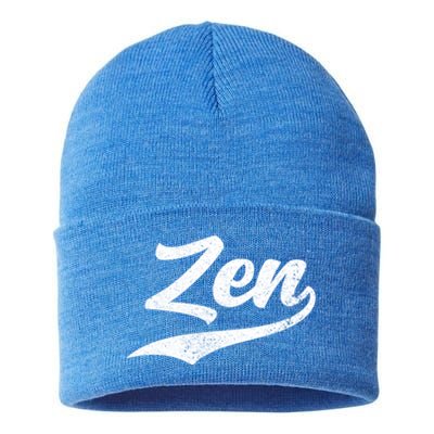 Zen Funny Zen Funny Meditating Meditation Yoga Namaste Gift Sustainable Knit Beanie