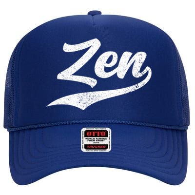 Zen Funny Zen Funny Meditating Meditation Yoga Namaste Gift High Crown Mesh Back Trucker Hat