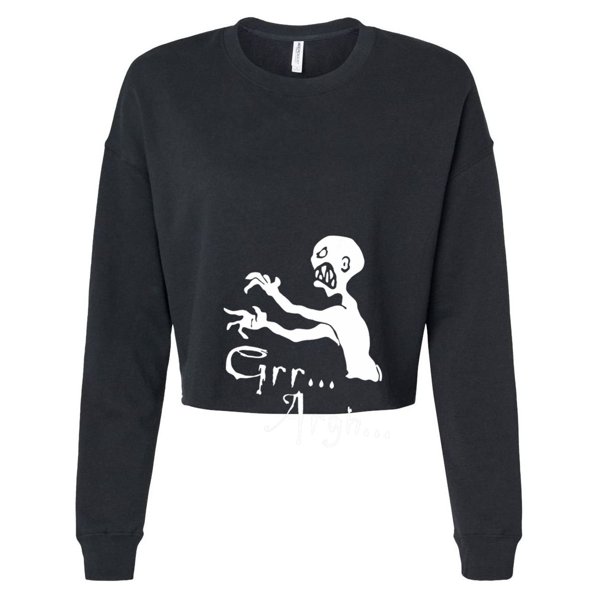 Zombie Grr Argh Cropped Pullover Crew