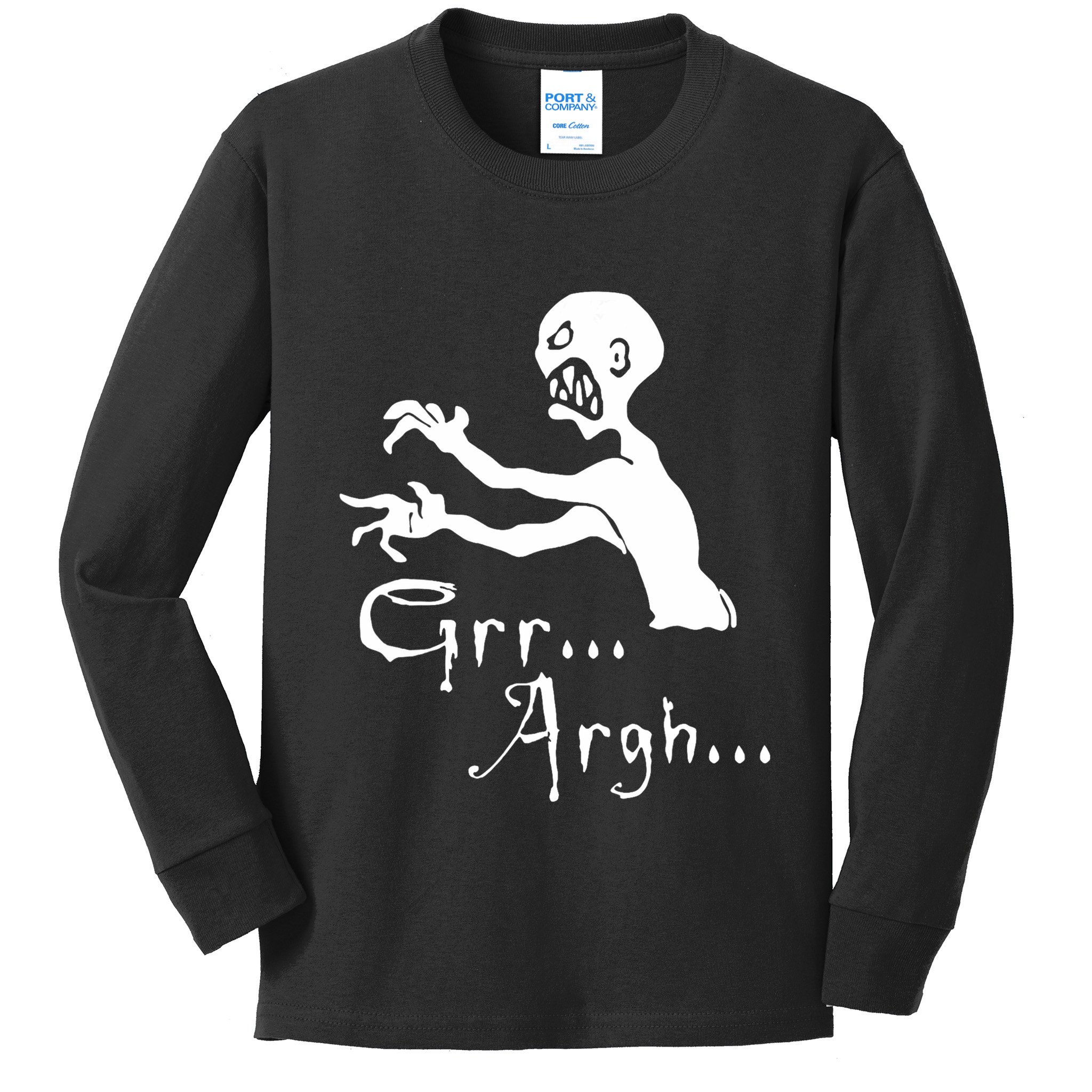 Zombie Grr Argh Kids Long Sleeve Shirt