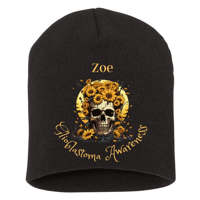 Zoe Glioblastoma Awareness (Back Design) Short Acrylic Beanie