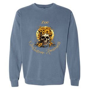 Zoe Glioblastoma Awareness (Back Design) Garment-Dyed Sweatshirt