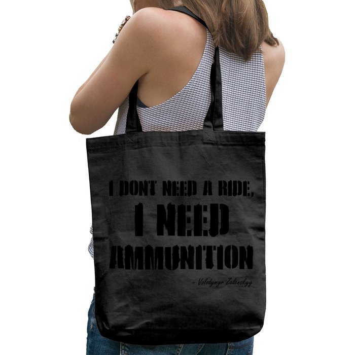 Zelensky Green Cross Ukraine I Dont Need A Ride I Need Ammunition Front&Back Bag